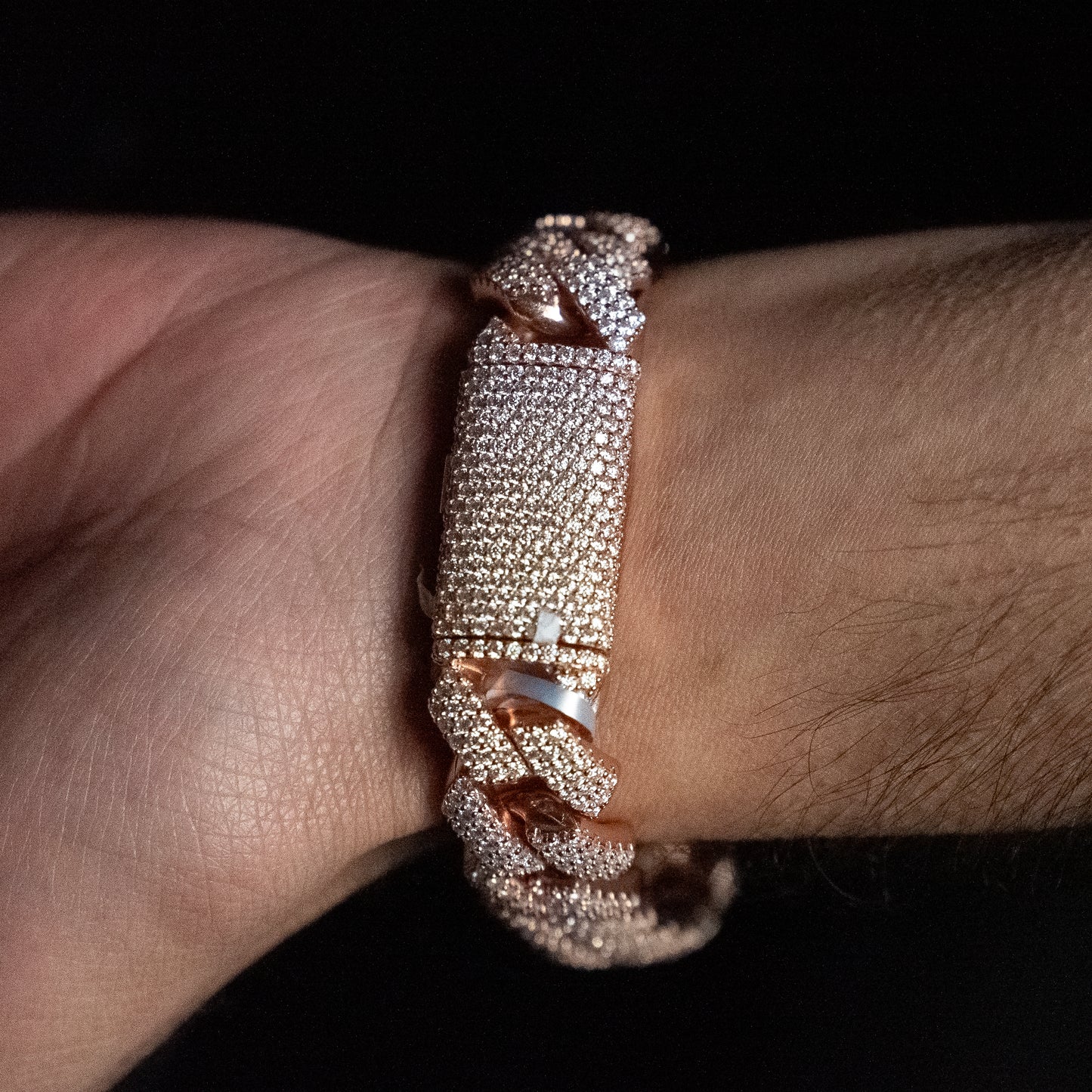 Rose Gold Prong Set Cuban Bracelet