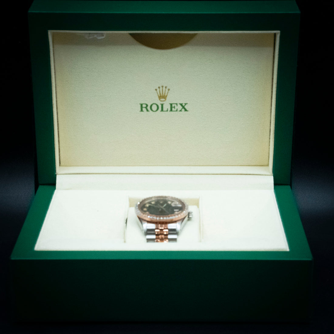 Rolex Oyster Perpetual Iced Out Natural Diamond Face Black